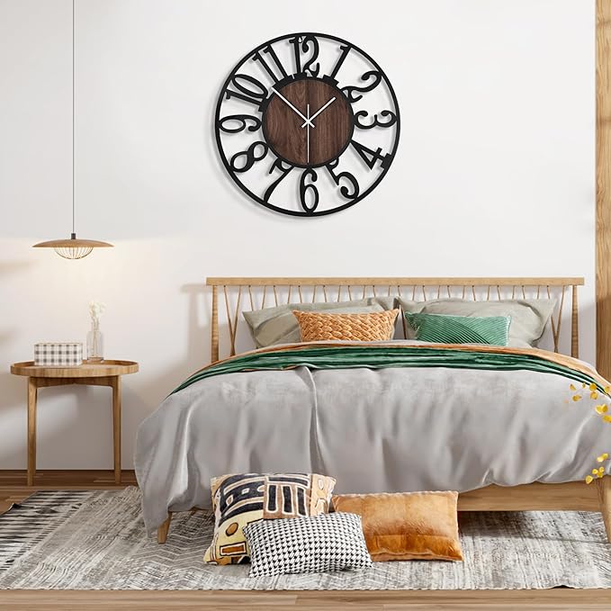 Large Wall Clock for Living Room Decor, 24 Inch Non Ticking Silent, Battery - Image 8