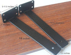 8 Pack - 11 inch Black Hidden L Shelf Bracket Iron Floating Shelf Brackets - Image 2