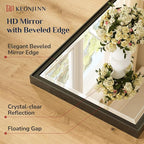 Keonjinn 72" x 36" Large Black Bathroom Vanity Mirror, Brushed Black Framed - Image 4
