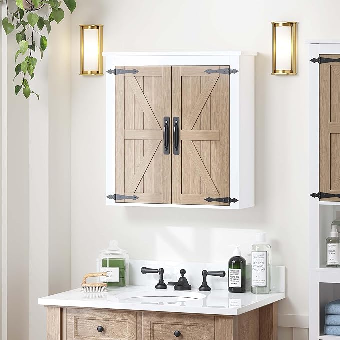 Spirich Bathroom Wall Cabinet Over Toilet, Farmhouse Wall Mounted Medicine - Image 3