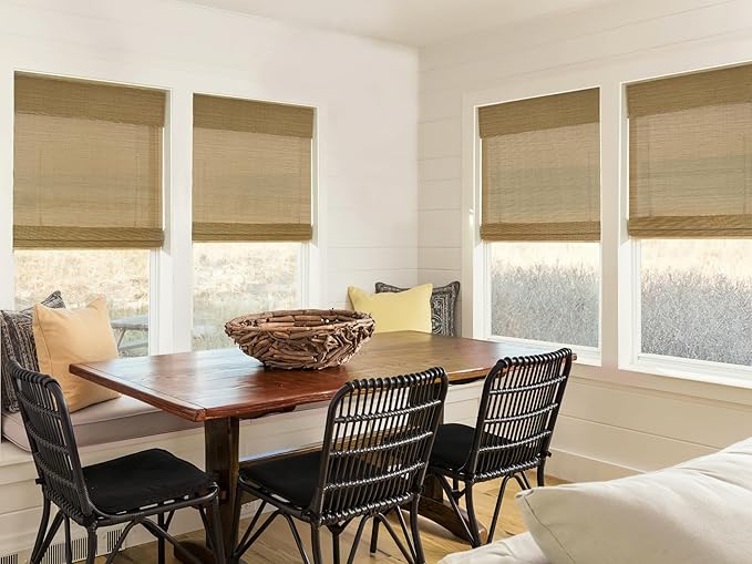 LazBlinds No Tools No Drill Cordless Bamboo Roman Shades, Light Filtering - Image 4