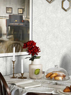 Ismoon Peel and Stick Wallpaper Vintage Floral Contact Paper Boho White and - Image 4