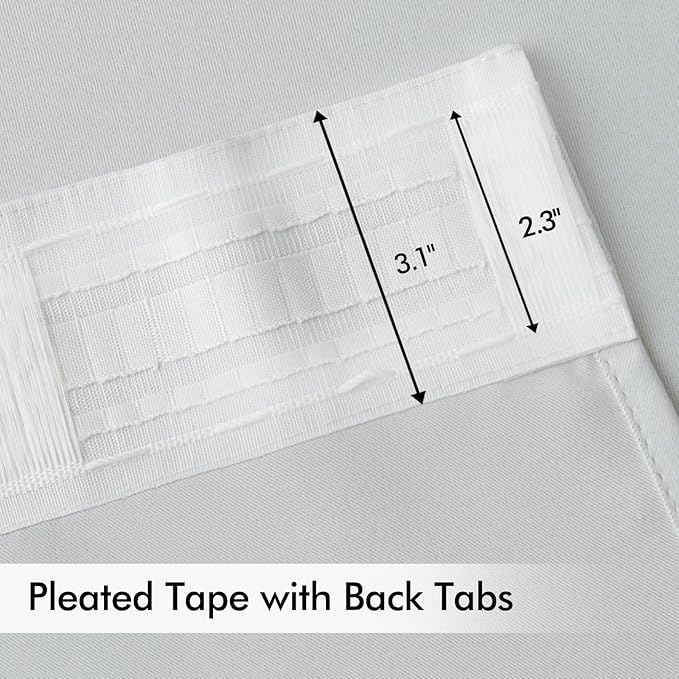 MIULEE Back Tab Light Blocking Curtains 84 Inch Length 2 Panels Set - Image 4