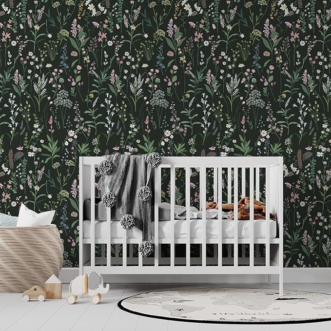 JiffDiff Floral Wallpaper Peel and Stick Farm Floral 1181" x 17.32" Wildwood - Image 3