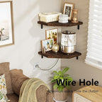 Alsonerbay Corner Shelf Wall Mount, Rustic Wood Shelves - Image 6