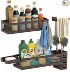 PUSDON 5-in-1 Wide Wall Mount Wrapped Mesh Kitchen Organizer & Shower Caddy Kit by PUSDON