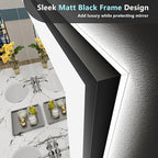 28x36 Black Framed LED Bathroom Mirror - Image 3