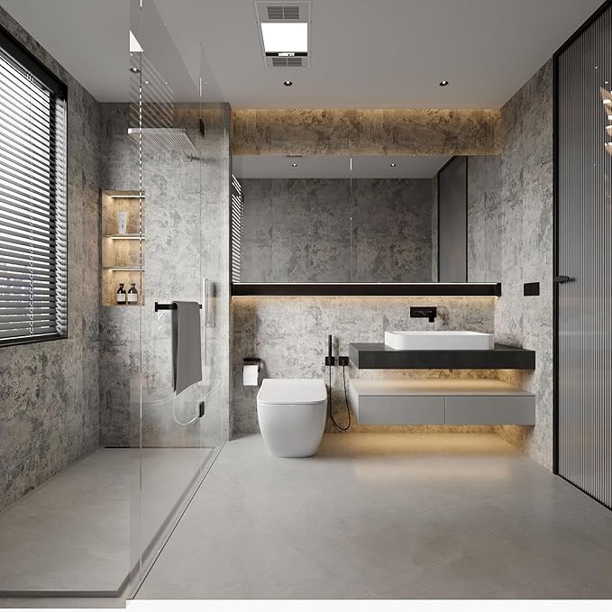 BAYYA Concrete Wallpaper Peel and Stick Grey Cement Contact Paper Industrial - Image 6