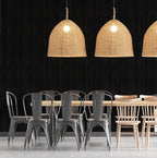 Black Grasscloth Peel and Stick Wallpaper A Set of 23.6" X 480" Self-Adhesive - Image 2