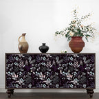 Laatse Vintage Purple Wallpaper Peel and Stick Dark Floral Wallpaper 17.5'' x - Image 2