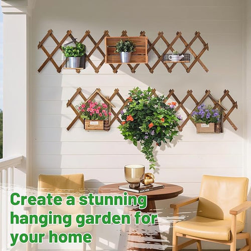 2Packs 13x78in Expandable Wood Wall Trellis - Image 2