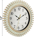 Noamus 12" Retro Wall Clock, Silent Non-Ticking Round Clock, Aqua Battery - Image 2