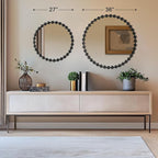 Madison Park Round Mirror, Metal Frame Circle Mirror 27 inch, Wall Art Decor - Image 6