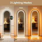 Full Length Mirror with LED Lights, Free Standing Floor Mirrors, Lighted Full - Image 3