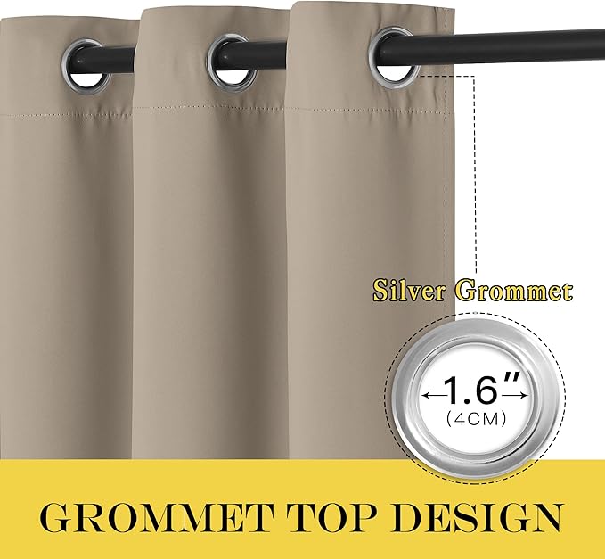 NICETOWN Taupe Blackout Curtains - Image 5