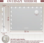 ROLOVE 32"x24" Hollywood Vanity Mirror - Image 3