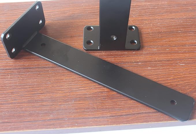 6 Pack - 11 inch Black Hidden L Shelf Bracket Iron Floating Shelf Brackets - Image 7