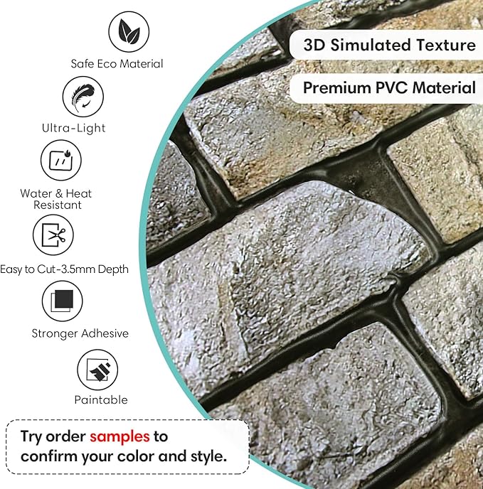 Commomy Faux Brick 3D Wall Panels - Image 3