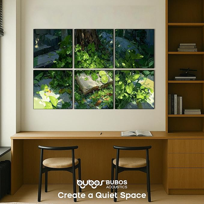 BUBOS 6 Pack Self-Adhesive Acoustic Wall Panel, 70.8" x 47.2" Sound Panels - Image 5