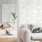Ismoon Large Floral Peel and Stick Wallpaper Boho White and Green Contact Paper - Image 8