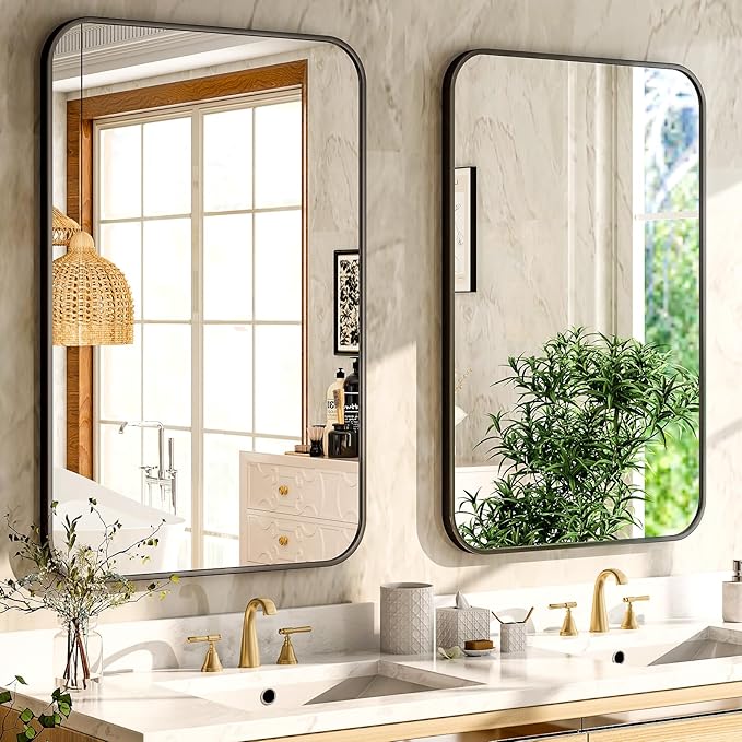 Easly 26 x 38 Inch Bathroom Mirror, Rounded Rectangular Vanity Mirror - Image 4