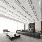 WOWSTAR 12-Pack 24"x24" Drop Ceiling Tiles, Waterproof Glue up Ceiling Panels - Image 2