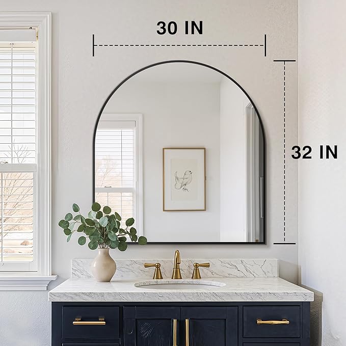 FICTOR Bathroom Mirror for Wall, Arched Vanity Bathroom Mirror for Over Sink - Image 2