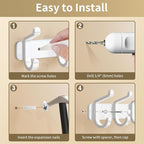 pickpiff Coat Rack Wall Mounted Heavy-Duty: Metal Coat Hanger 6 Hooks - Image 4