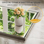 Brushed Nickel Bathroom Mirror, 30x36 Inch Beveled Framed Bathroom Mirror - Image 3