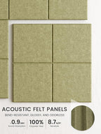 Bumusty Large Felt Bulletin Board, 30 Push Pins, 70 Adhesive Tabs, Olive Green - Image 3