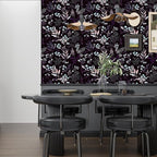 Laatse Vintage Purple Wallpaper Peel and Stick Dark Floral Wallpaper 17.5'' x - Image 4