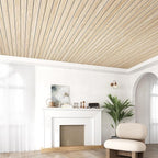 VEELIKE White Oak Wood Wall Panels Peel and Stick Foam Slat Wall Panel - Image 5