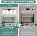 Ascher Bathroom Light Fixtures, 4-Light Vanity Light Over Mirror, Wall Lamp - Image 4