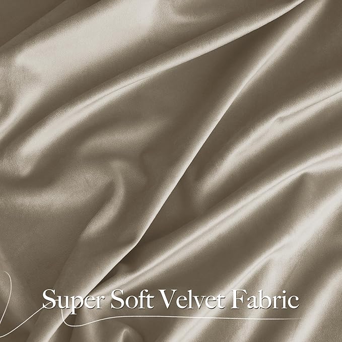 NICETOWN Living Room Camel Velvet 102 inches Long Curtains, Sound and Sunlight - Image 3