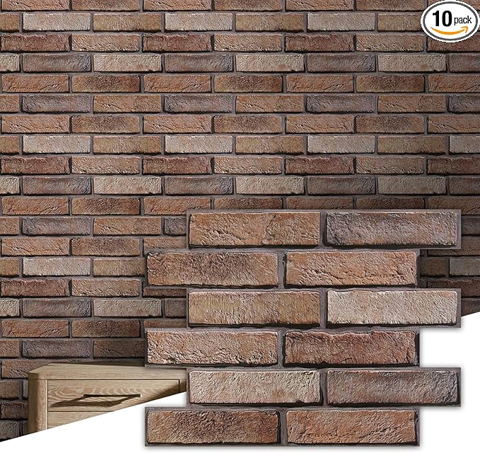 Commomy 3D Peel and Stick Brick, Ultralight Thin PVC Faux Brick Wall Panels by CommomyDecor