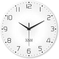 XNM Large White Glass Clocks Battery Operated 20 Inch Modern Minimalist Wall by XNMwallclock