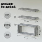 RICHER HOUSE Floating Shelves Set of 3, Farmhouse Bathroom Wall Mounted Shelves - Image 2