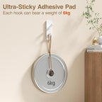 Self Adhesive Wall Hooks for Hanging: 13 LB Strong Hold, Sticky Hangers for Coat - Image 3