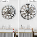 The B-Style Large Wall Clock 24 inch Moving Gear Wall Clock Oversized Vintage - Image 2