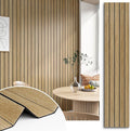 197"x23.6" Brown Wood Slat Wall Panels Self Adhesive Acoustic Slat Wall by STICKEEP