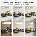 PUSDON 16.5-Inch Extra Long Slim Mesh Shower Caddy, Wall Mounted Bathroom - Image 6