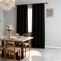 IGEMAEVE Black Blackout Curtains 108 Inch Length 2 Panels Set, Rod Pocket by IGEMAEVE