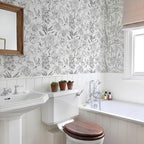 Jiffdiff White and Black Wallpaper Peel and Stick Sketched Peony Floral - Image 2