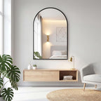 OLIXIS 20x30 Inch Arched Black Bathroom Mirror - Image 6