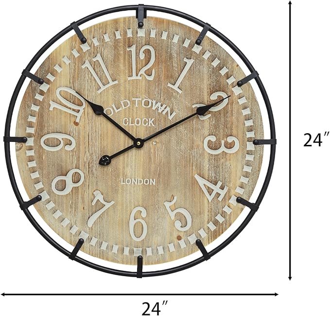 EMAX HOME 24 Inch Large Farmhouse Wall Clock - Image 7