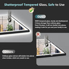 84x40 Black Framed LED Bathroom Mirror - Image 8