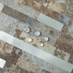 AULIGET 20 Sheets Beige & Brown Slate Peel and Stick Backsplash, PVC Mixed - Image 3
