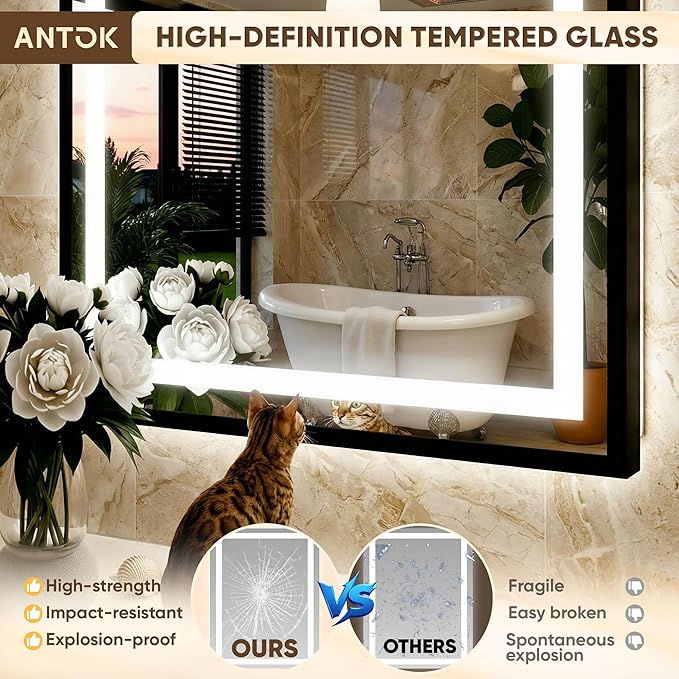 Antok 60X36 LED Bathroom Mirror - Image 5