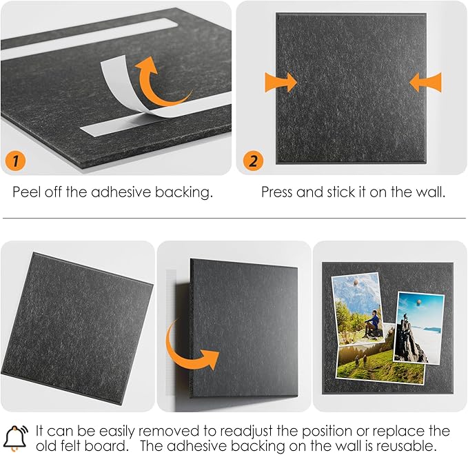 MaxGear Large Cork Board for Wall 48" x 36" Dark Gray Bulletin Board, 12 Pack - Image 4