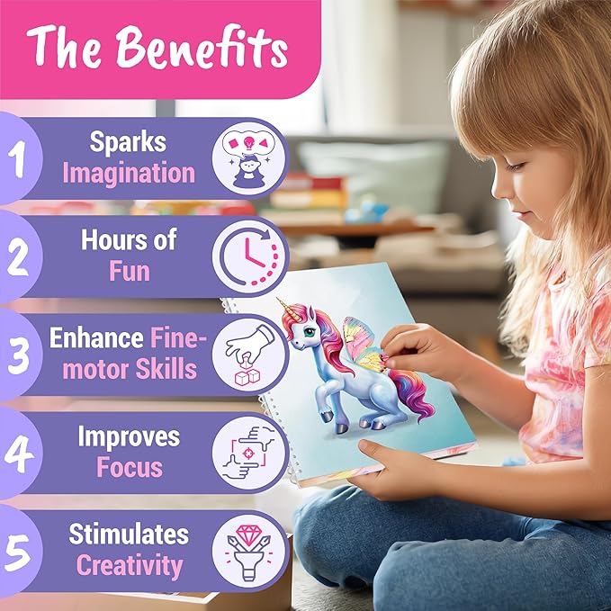 Sticker Dress Up Unicorn - Kids Activity Book Learn Fashion Design for Unicorn with Guides and 250+ Reusable Stickers. Christmas Gift for Girls Ages 5,6,7,8